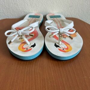 Kate Spade Flamingo Flip Flops - White Bow Spade Logo